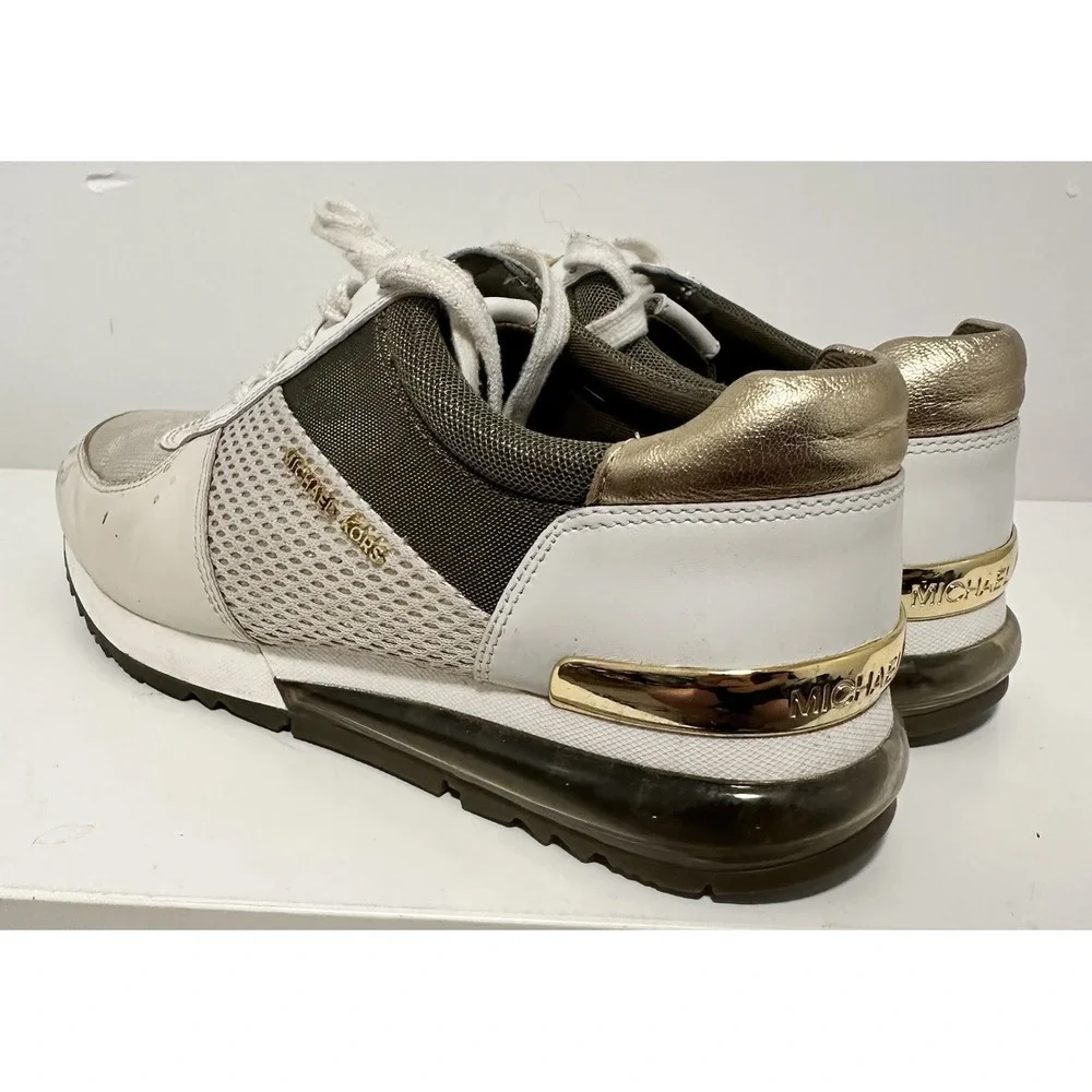 Michael Kors Shoes Womens‎ 8M Trainer Gold Brown Extreme SG18K Lace-Up Sneaker